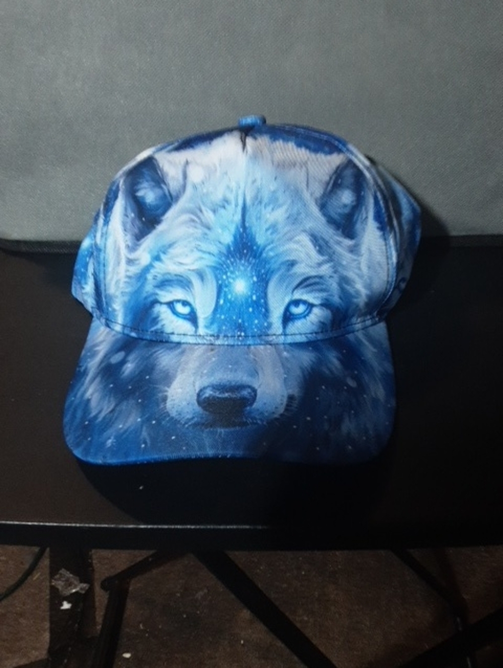Kids Blue Wolf Graphic Cap - Youth Baseball Hat